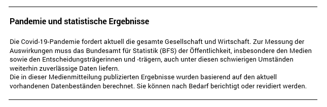 Pandemie und statistische Ergebnisse